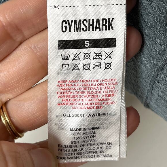 Gymshark Women's Power Down Leggings S Light Blue Seamless High Rise Ribbed Knit - Picture 7 of 8